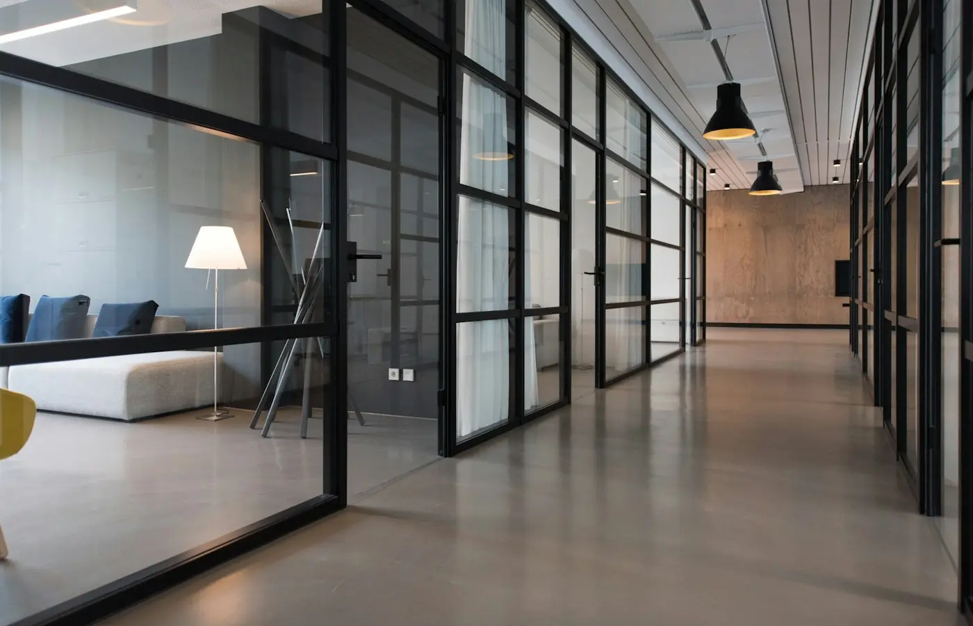 Bright, professionally maintained building lobby